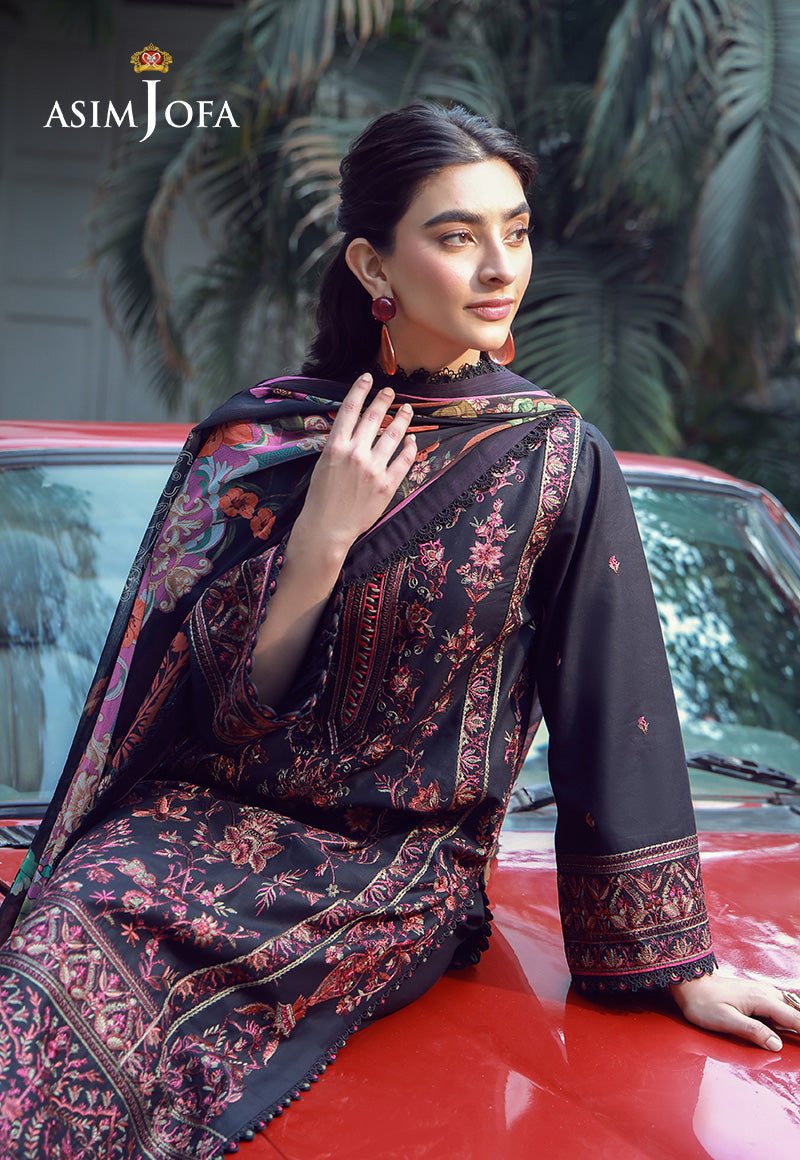 AJMUB-09 Embroidered Cambric Unstitched 3 Pcs