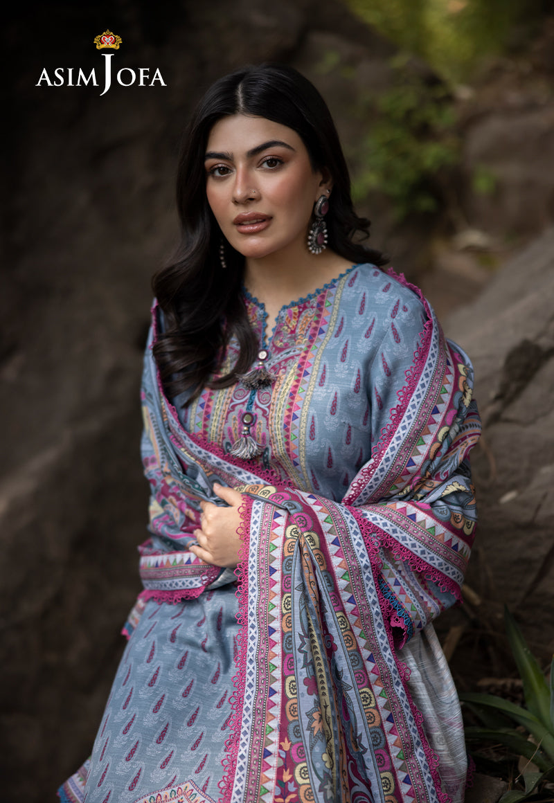 AJUW-45 PRINTED KHADDAR 3 Pcs