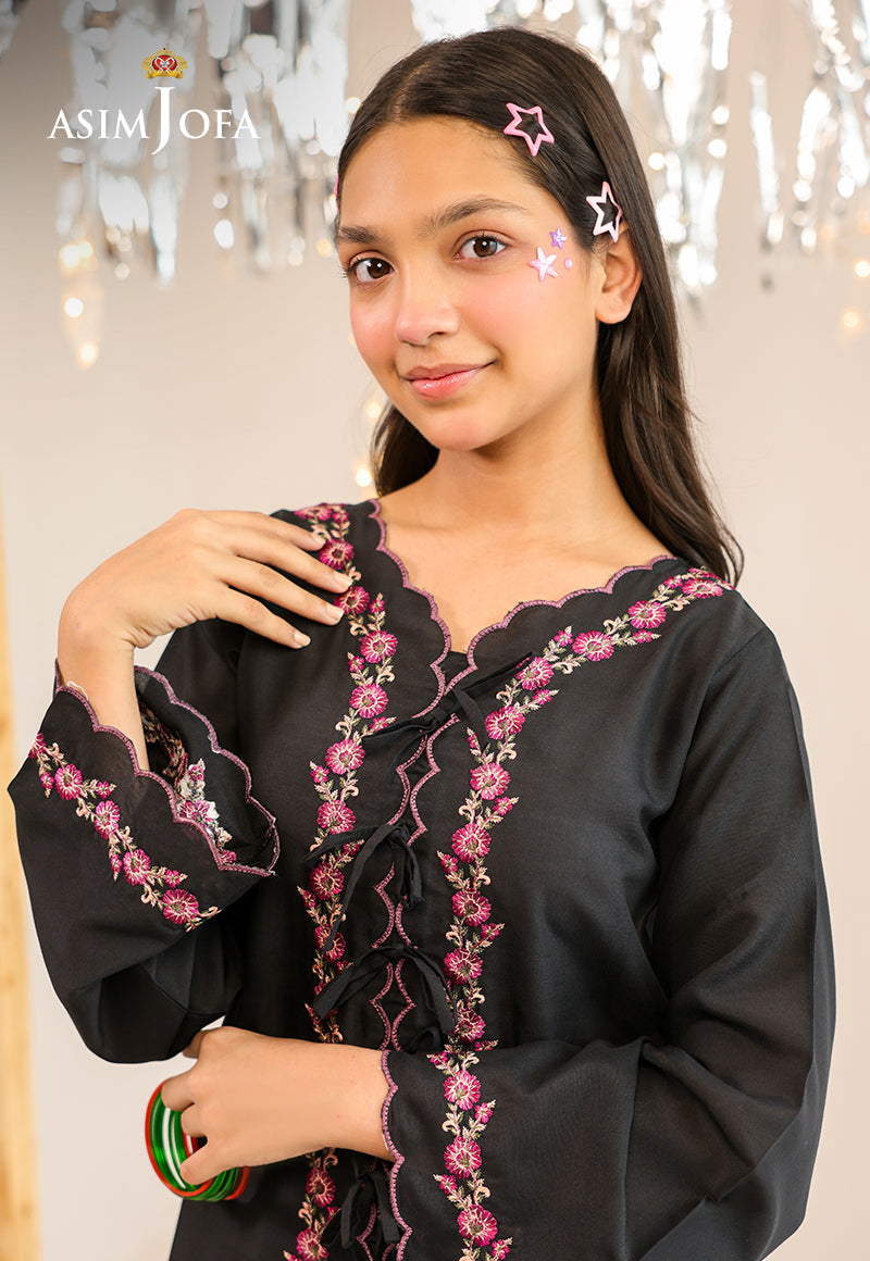 AJKLP-05 Embroidered Twisted Silk Stitched 2 Pcs