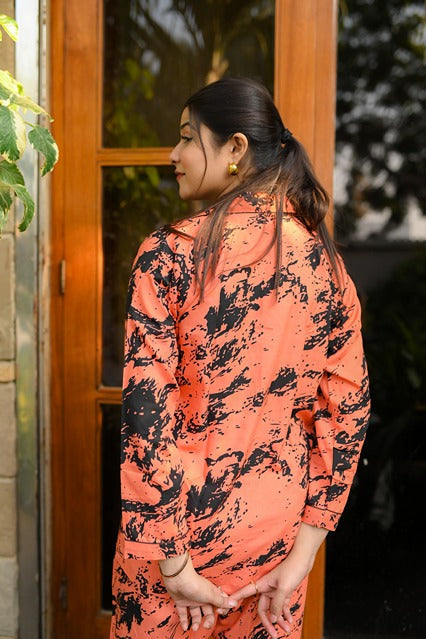 Rust and Black Pj Set