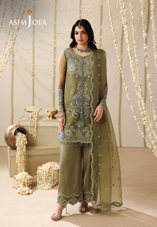 AJUFC-24 Embroidered Organza Unstitched 3 Pcs
