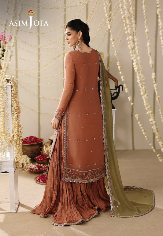 AJUFC-11 Embroidered Chiffon Unstitched 3 Pcs