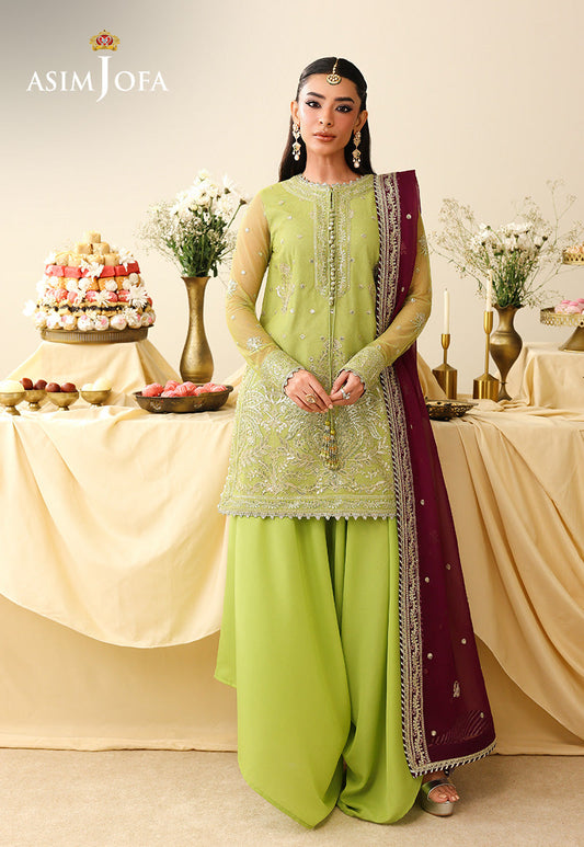 AJULIH-10 Embroidered Net Unstitched 3 Pcs