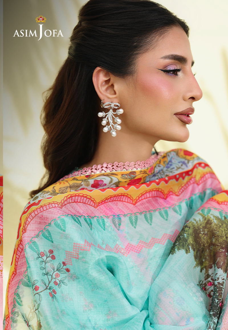 AJUC-07 Printed Crepe Silk Unstitched 3 Pcs
