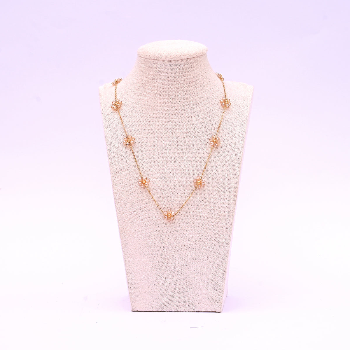 Blooming Beads Necklace Mix Pink Silver