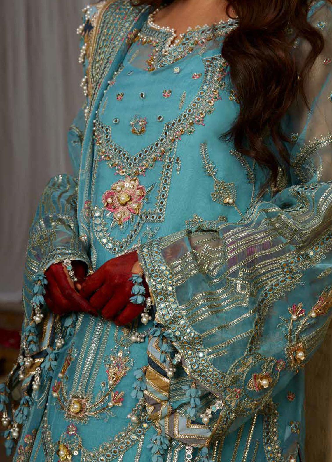 Sagar Kinaray By MNR Embroidered Suits Unstitched 3 Piece MNR23SK ZWU23-17 UMBER - Wedding Collection