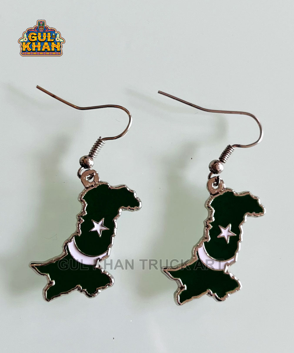 Map Metal Ear Rings