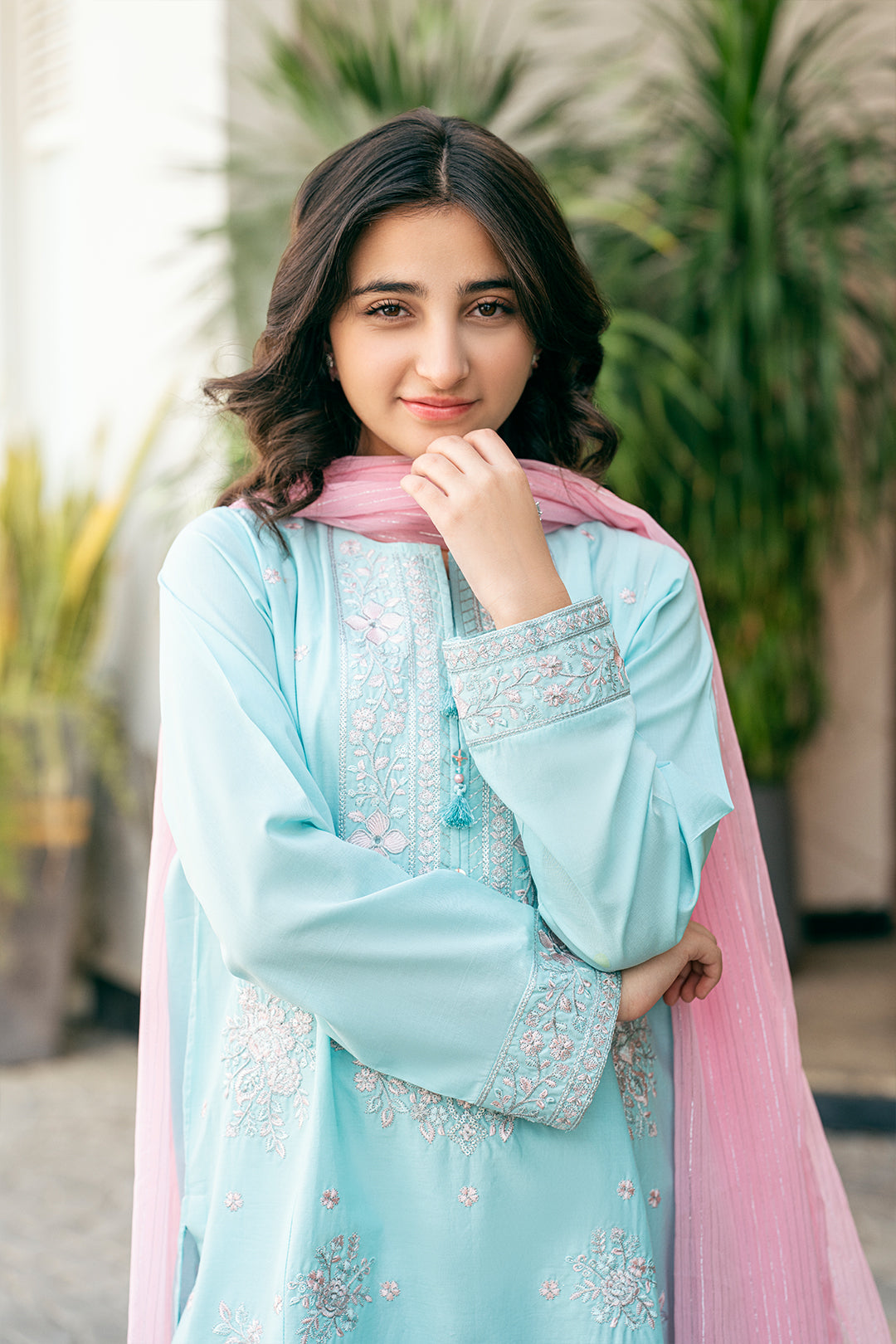 Cotton Lawn Fabric EMBROIDERED 3 PCS SUIT SKU: : TSFC-004