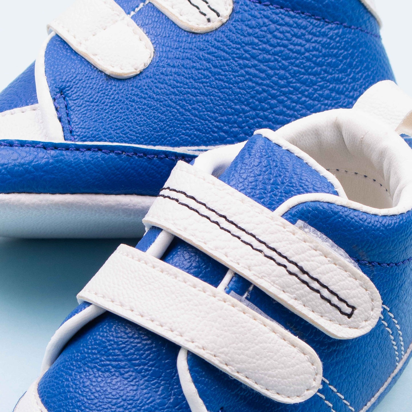 Baby Boy Blue / White Stick on Pre-Walker