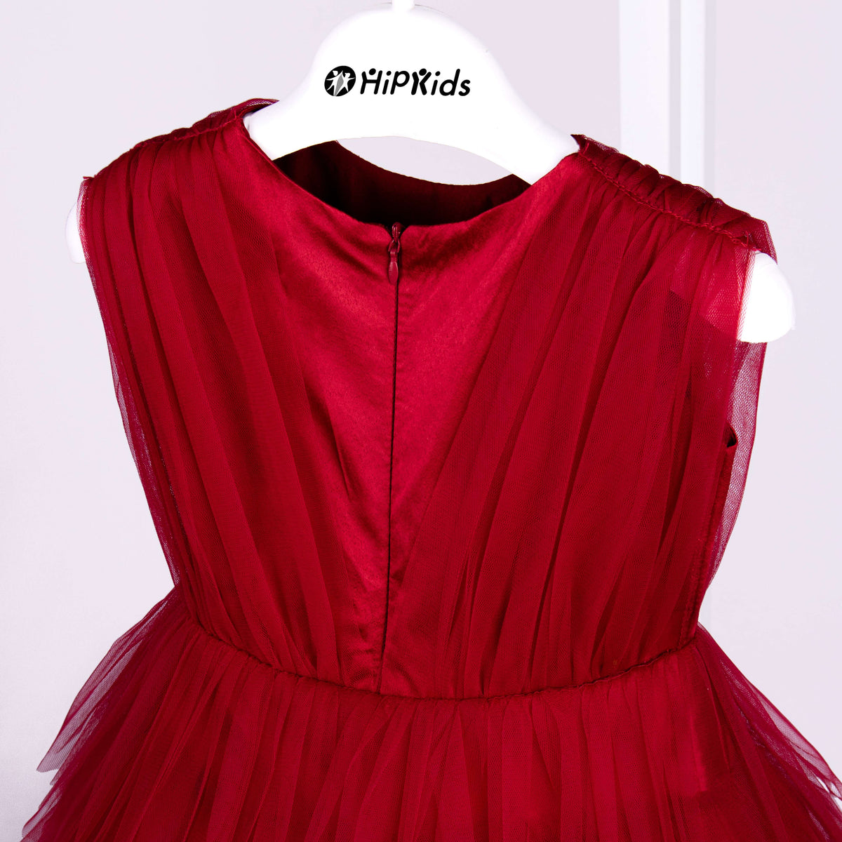 Girl Mahroon Princess Long Fancy Frock