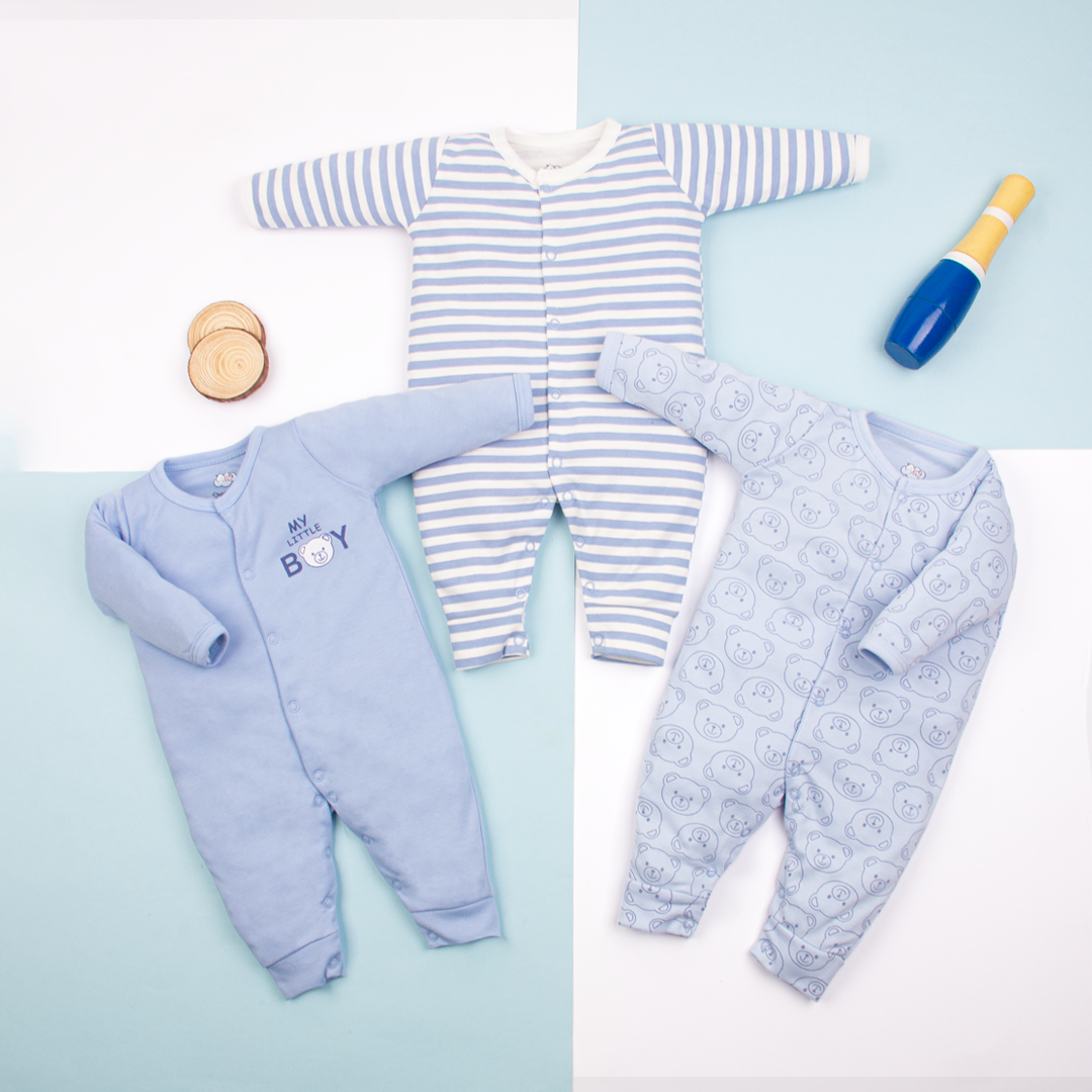 Baby Boy 3Pk Sleepsuits My Little Boy Print