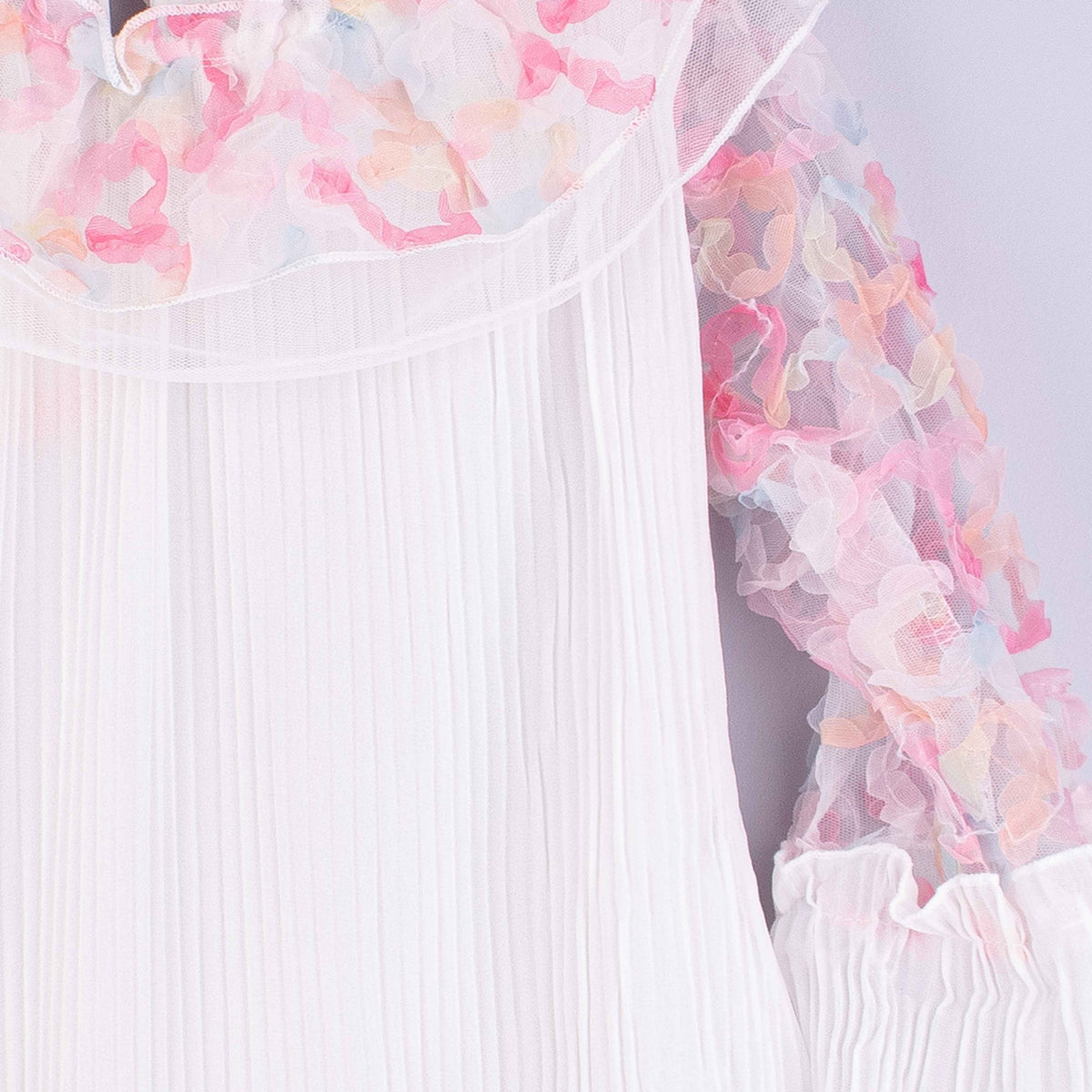 Girl White 3D Flowers Top