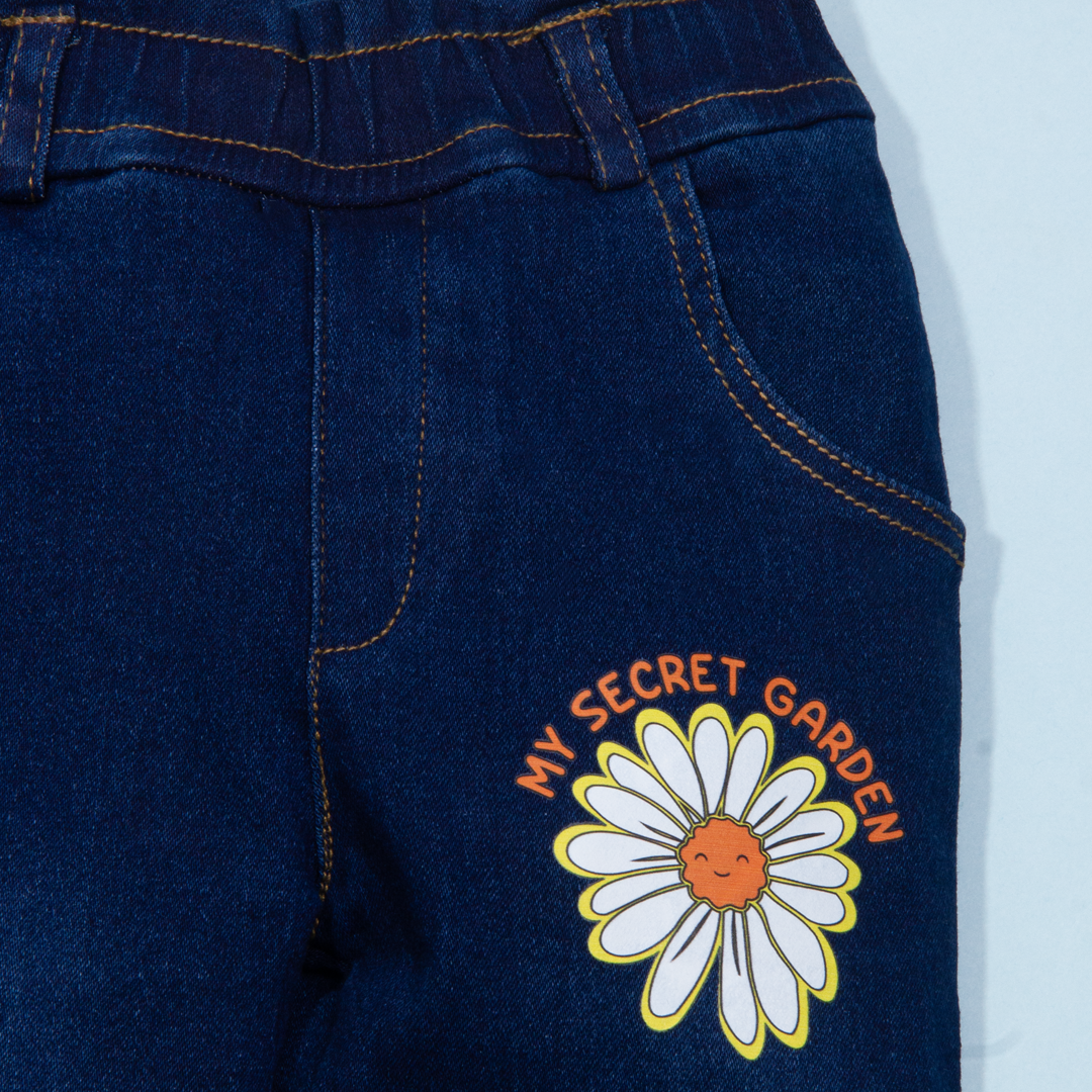 Baby Girl Navy Blue Denim Pant My Secret Garden