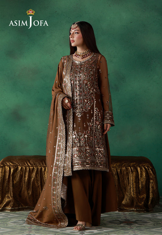 AJULN-10 Embroidered Net Unstitched 3 Pcs