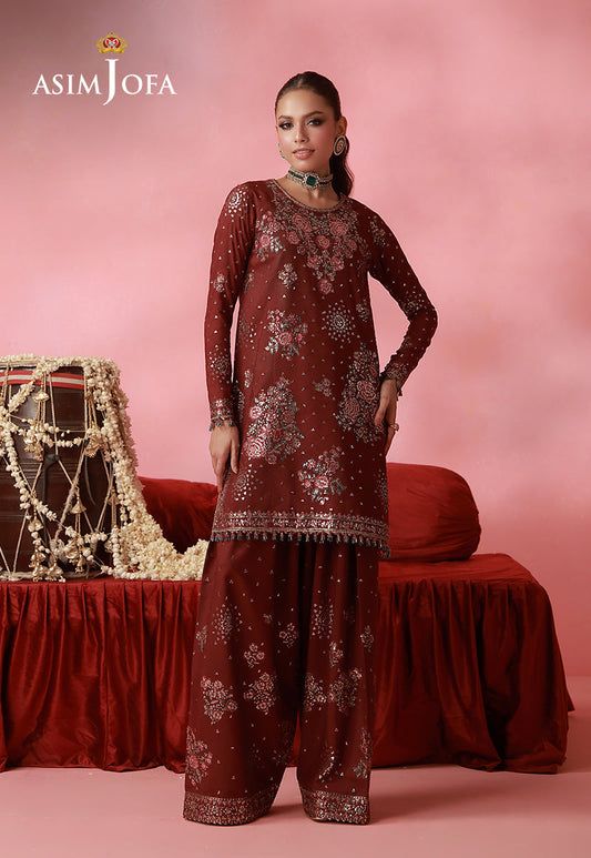 AJUFC-19 Embroidered Boski Silk Unstitched 2 Pcs