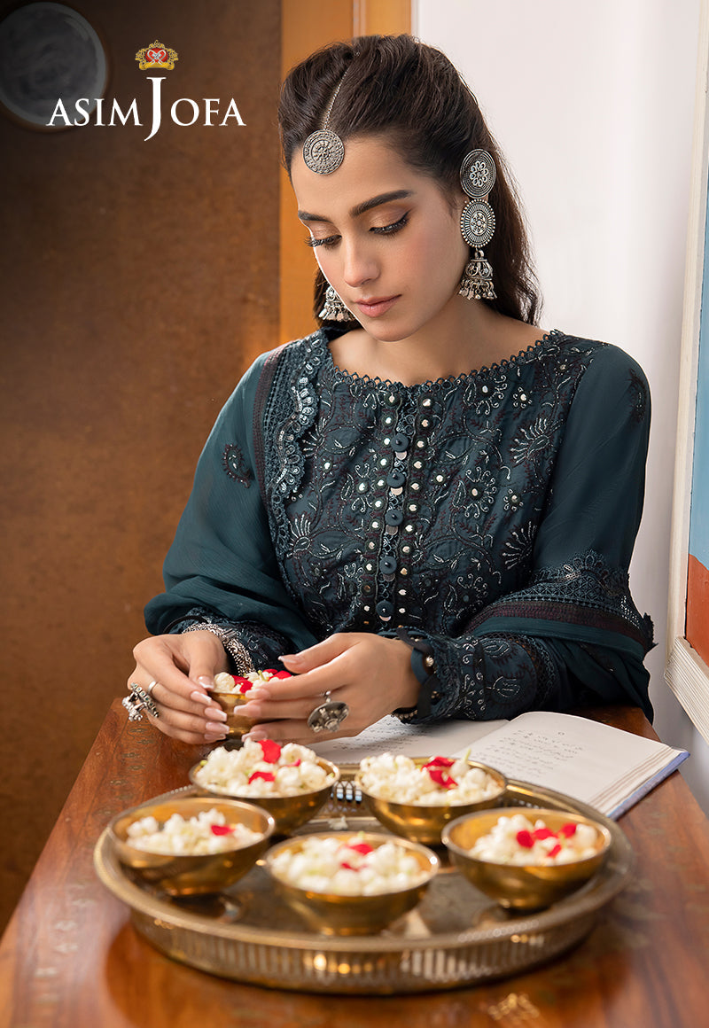 AJSW-13 EMBROIDERED LAWN SILK 3 PCS