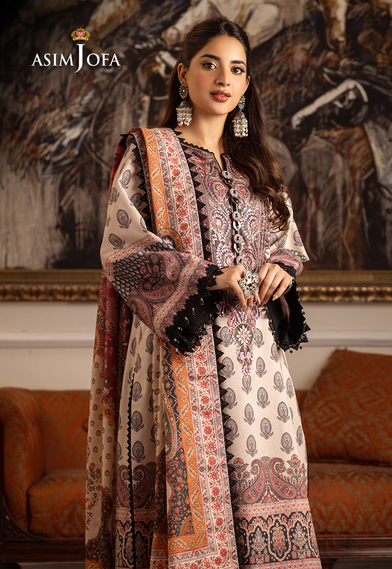 AJIWP-06 PRINTED KARANDI STITCHED 3 PCS
