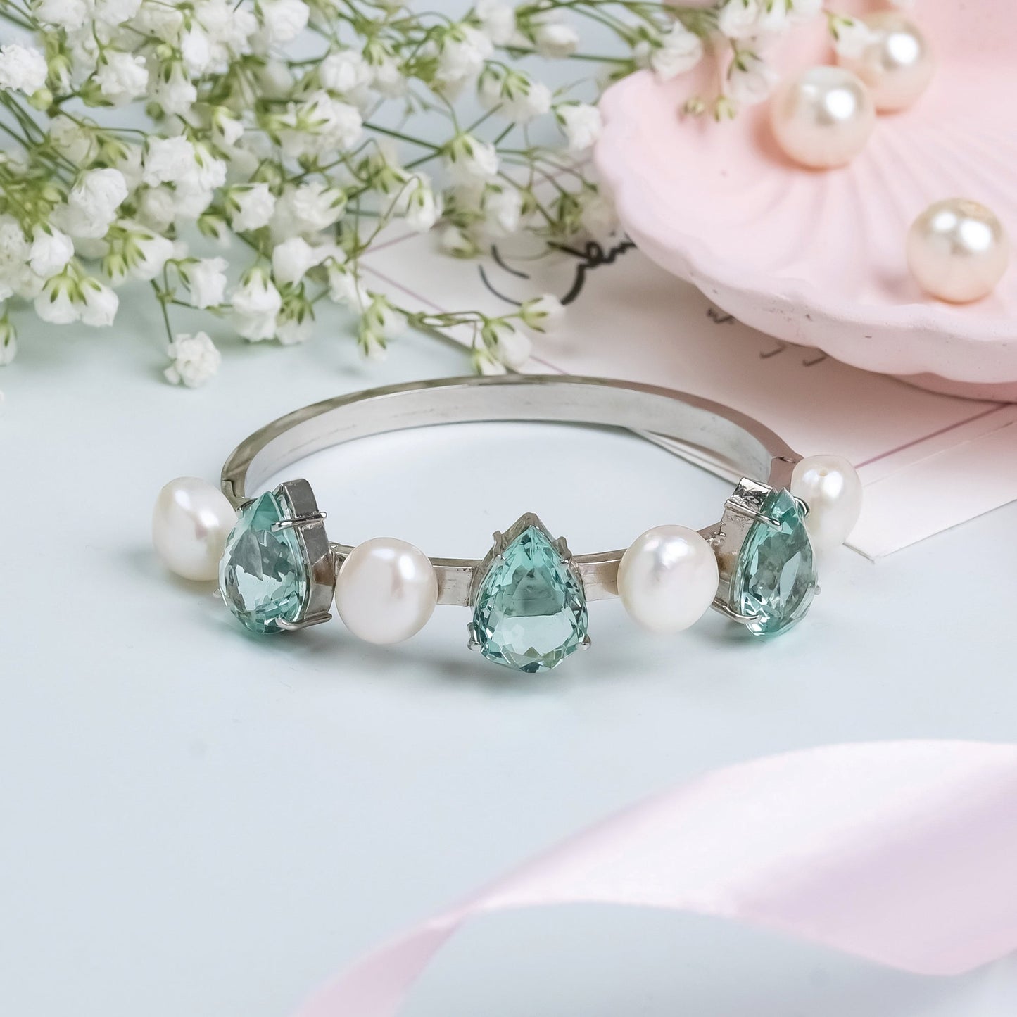 Celadon Glittery Bracelet