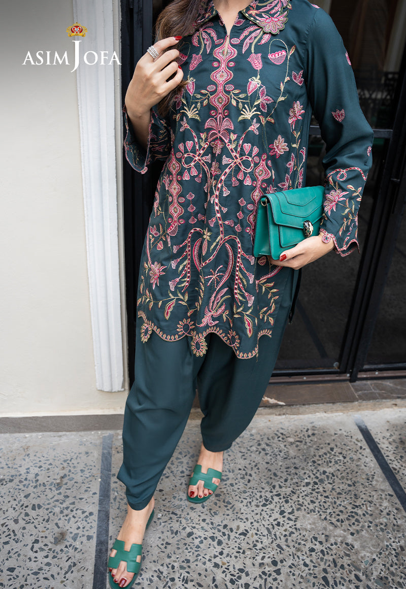 AJLPE-01 Embroidered Boski Silk Stitched 2pcs