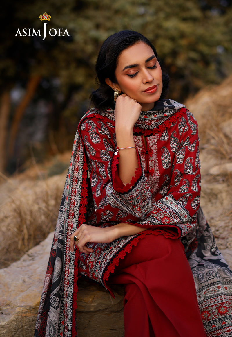 AJUUB-01 Printed Lawn 3 Pcs