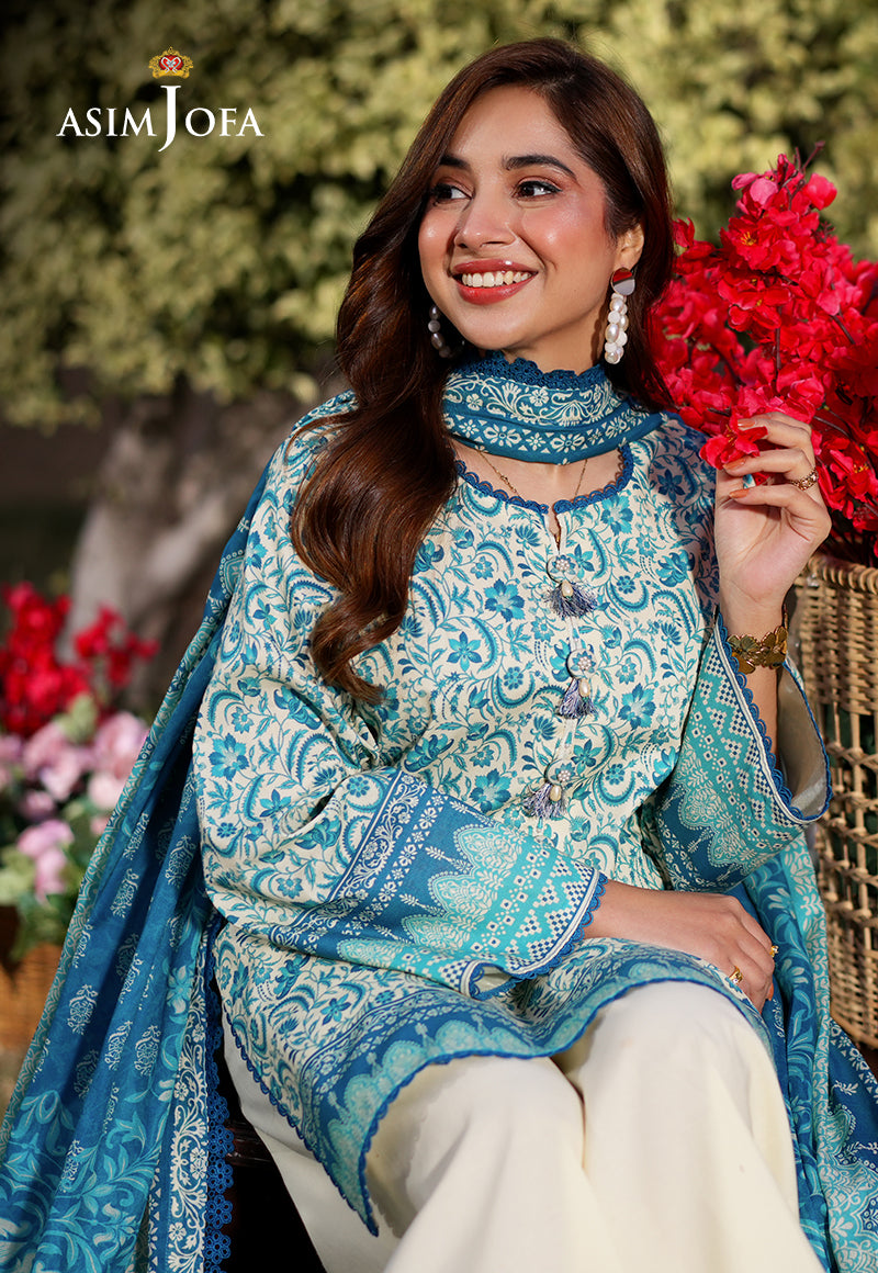 AJUUB-13 Printed Lawn 3 Pcs