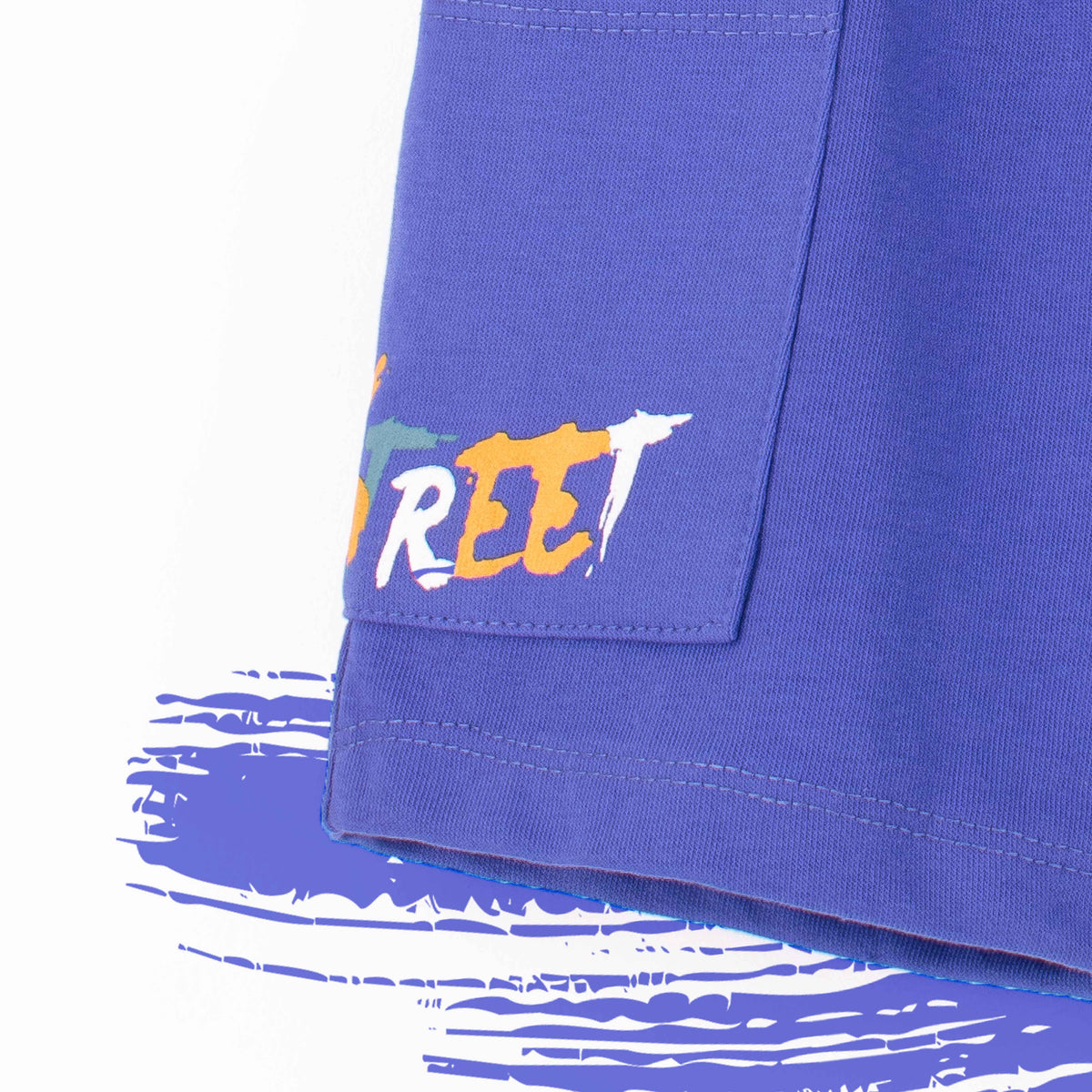 C.A Baby Boy Blue Print Jersey Shorts