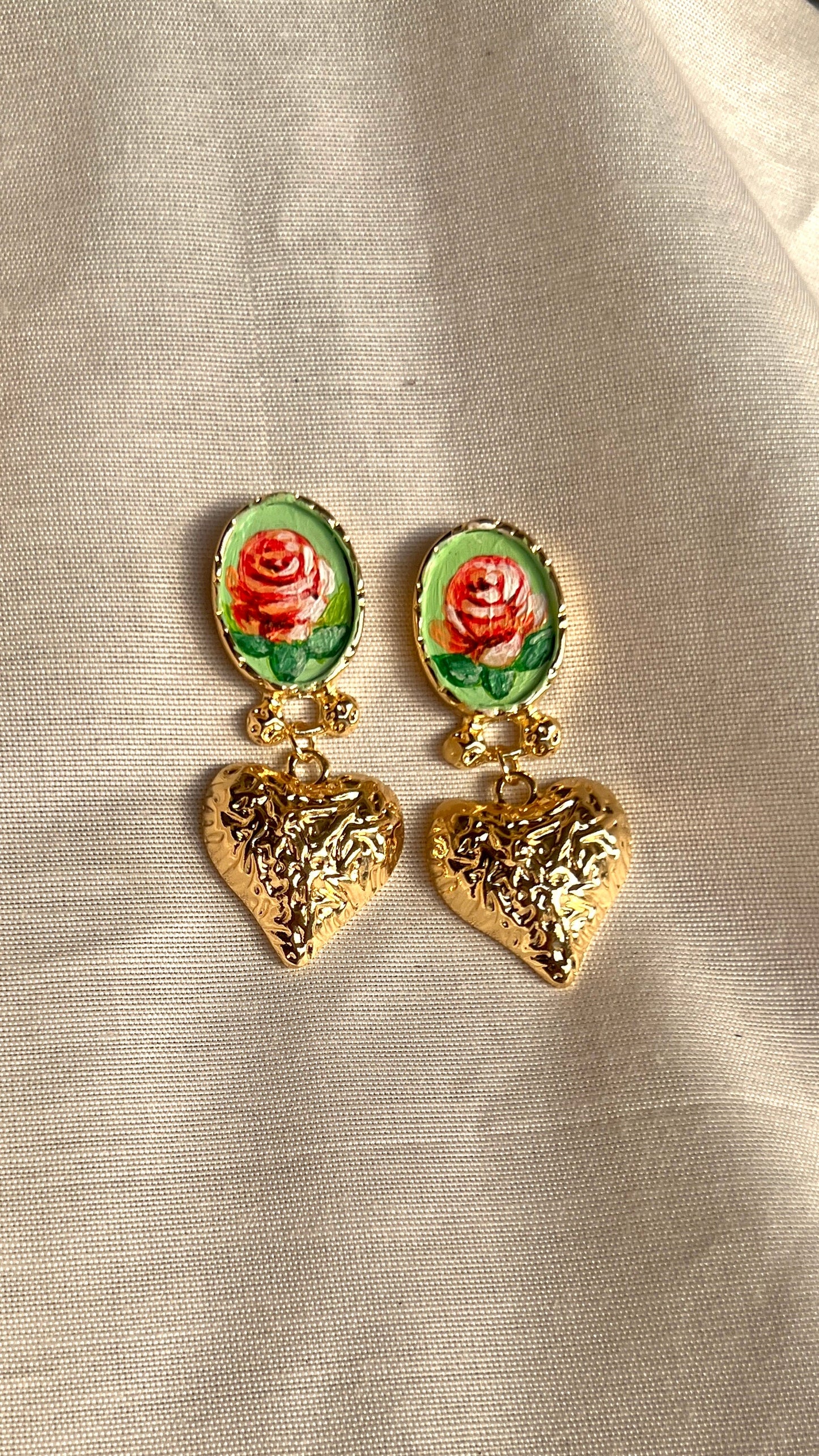 Roselle (Hand Painted Earrings)