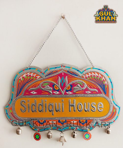 Yellow & Light Blue Truck Art Wall Hanging