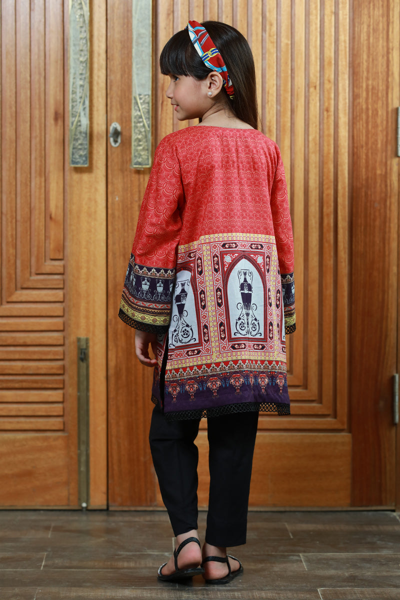 PRSDT-087 Digital Printed Embroidred Lawn Shirt, Dupptta & Cotton Trouser