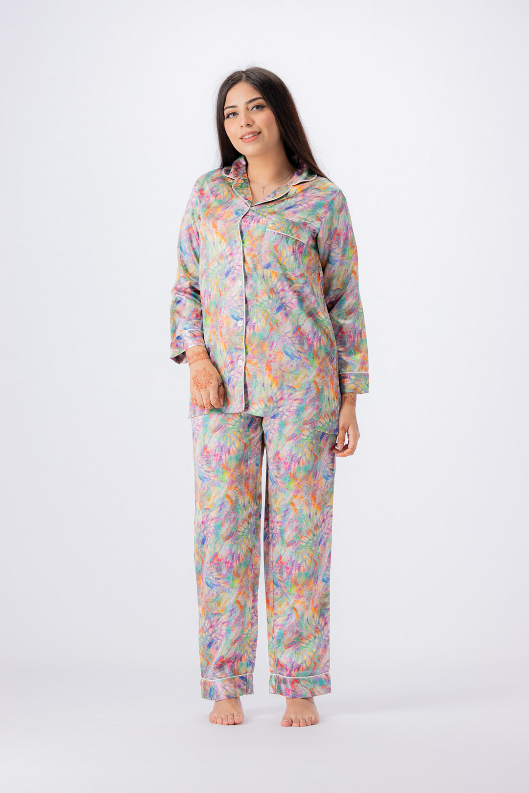 Valerie Women Multi PJ Set 2pc-VL-GLOSSY-05