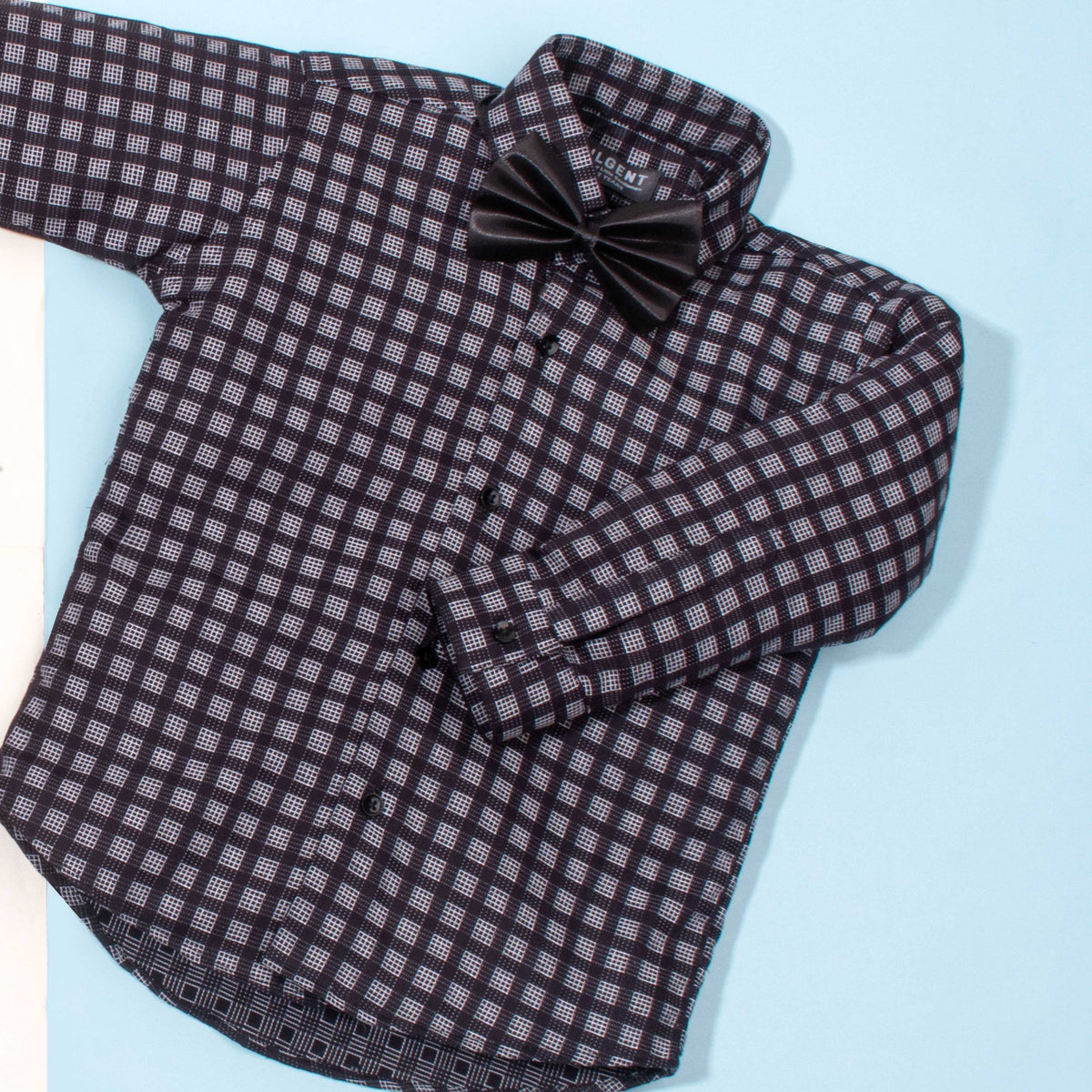 Baby Boy 4 Piece Black Small box Print Formal Set