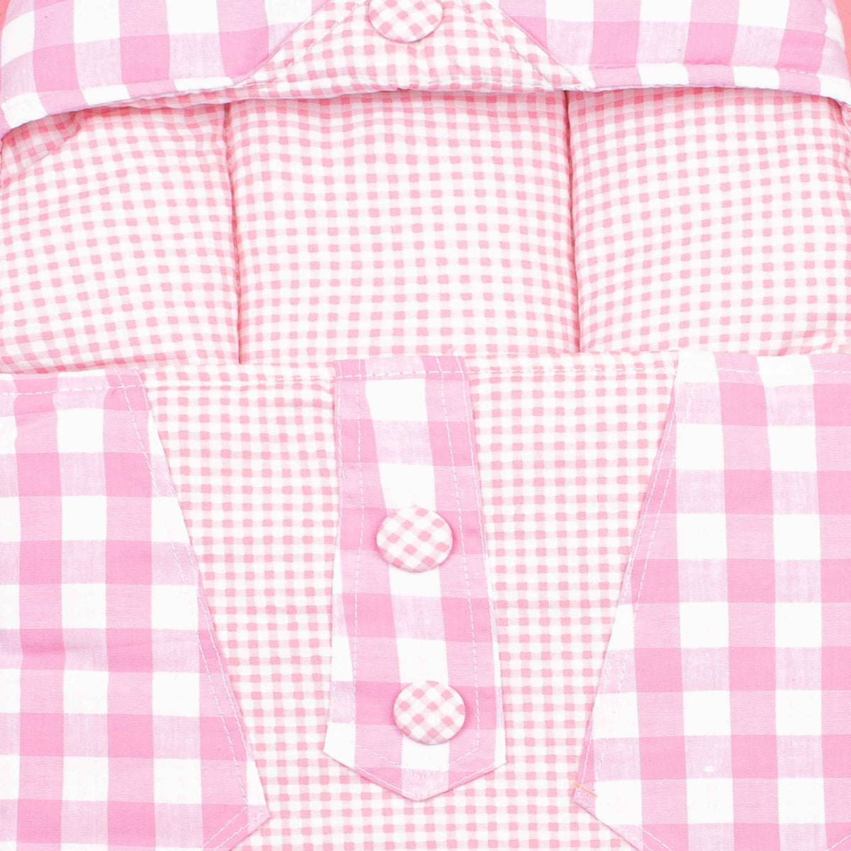 Baby Girl Carry nest Pink Checked Print