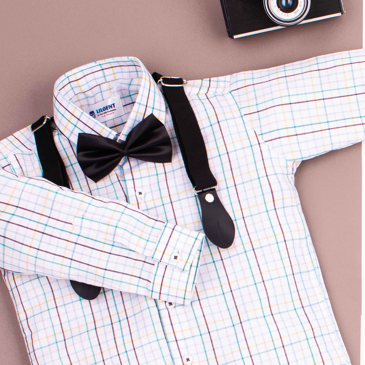 Baby Boy 4 Piece Set Multi Checked / Black Formal Set