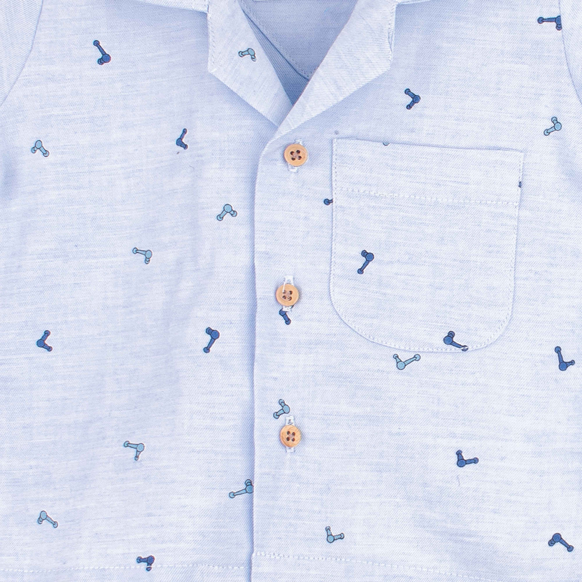 Baby Boy 2 Piece Safari Suit Blue Handal Print