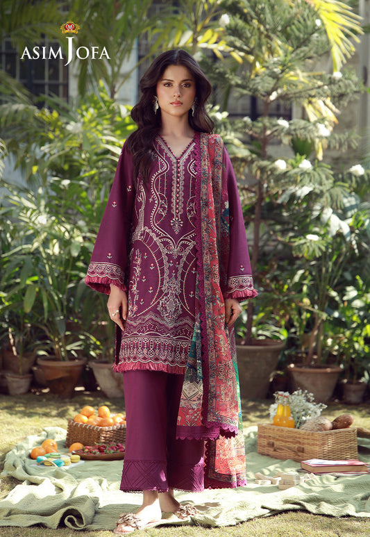AJMUB-02 Embroidered Cambric Unstitched 3 Pcs