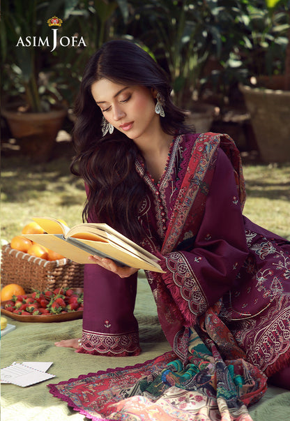 AJMUB-02 Embroidered Cambric Unstitched 3 Pcs