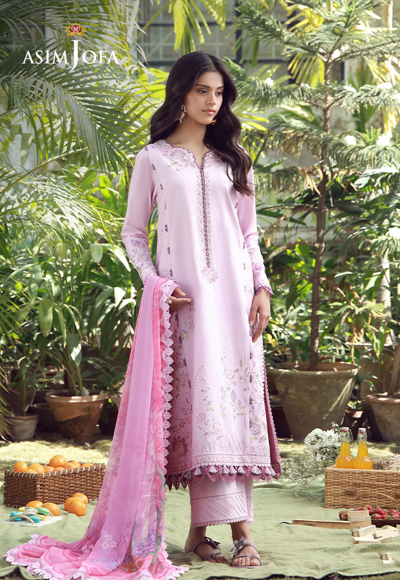 AJMUB-08 Embroidered Cambric Unstitched 3 Pcs