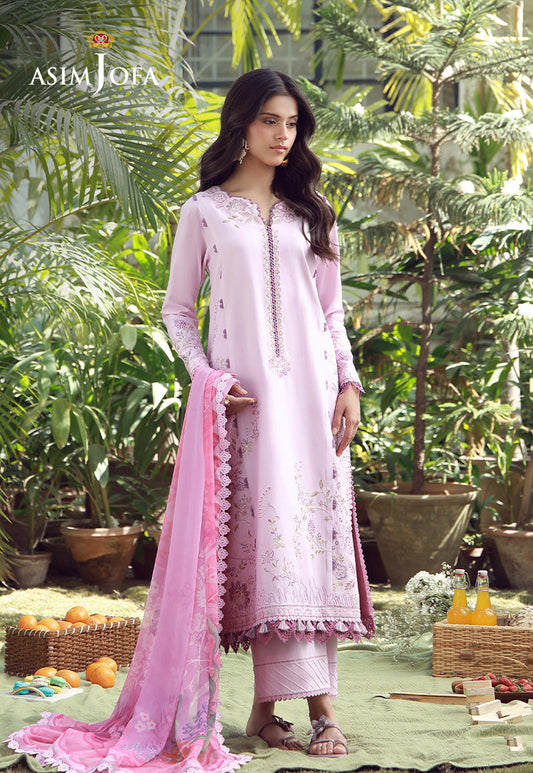 AJMUB-08 Embroidered Cambric Unstitched 3 Pcs