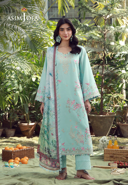 AJMUB-07 Embroidered Cambric Unstitched 3 Pcs