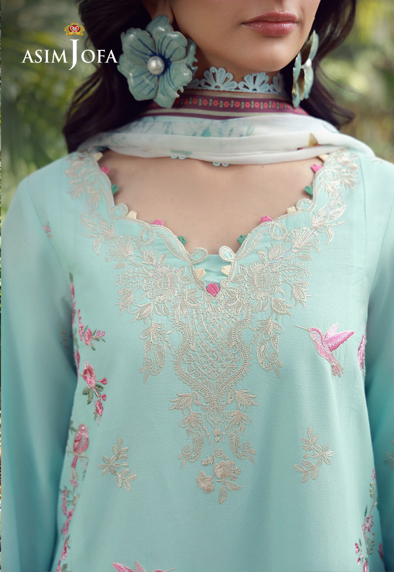 AJMUB-07 Embroidered Cambric Unstitched 3 Pcs