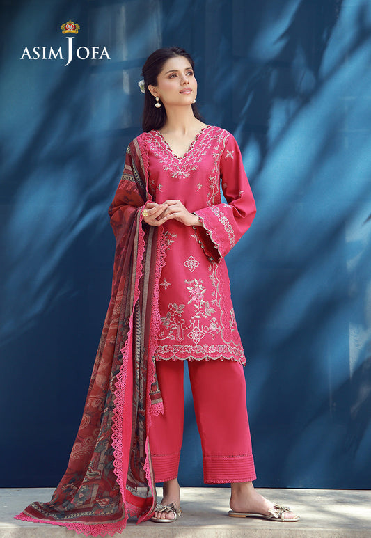 AJMUB-12 Embroidered Cambric Unstitched 3 Pcs