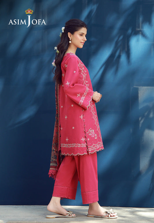 AJMUB-12 Embroidered Cambric Unstitched 3 Pcs