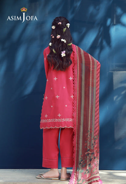 AJMUB-12 Embroidered Cambric Unstitched 3 Pcs