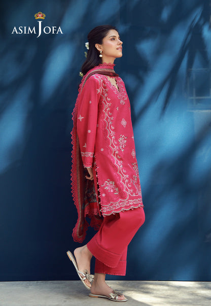 AJMUB-12 Embroidered Cambric Unstitched 3 Pcs