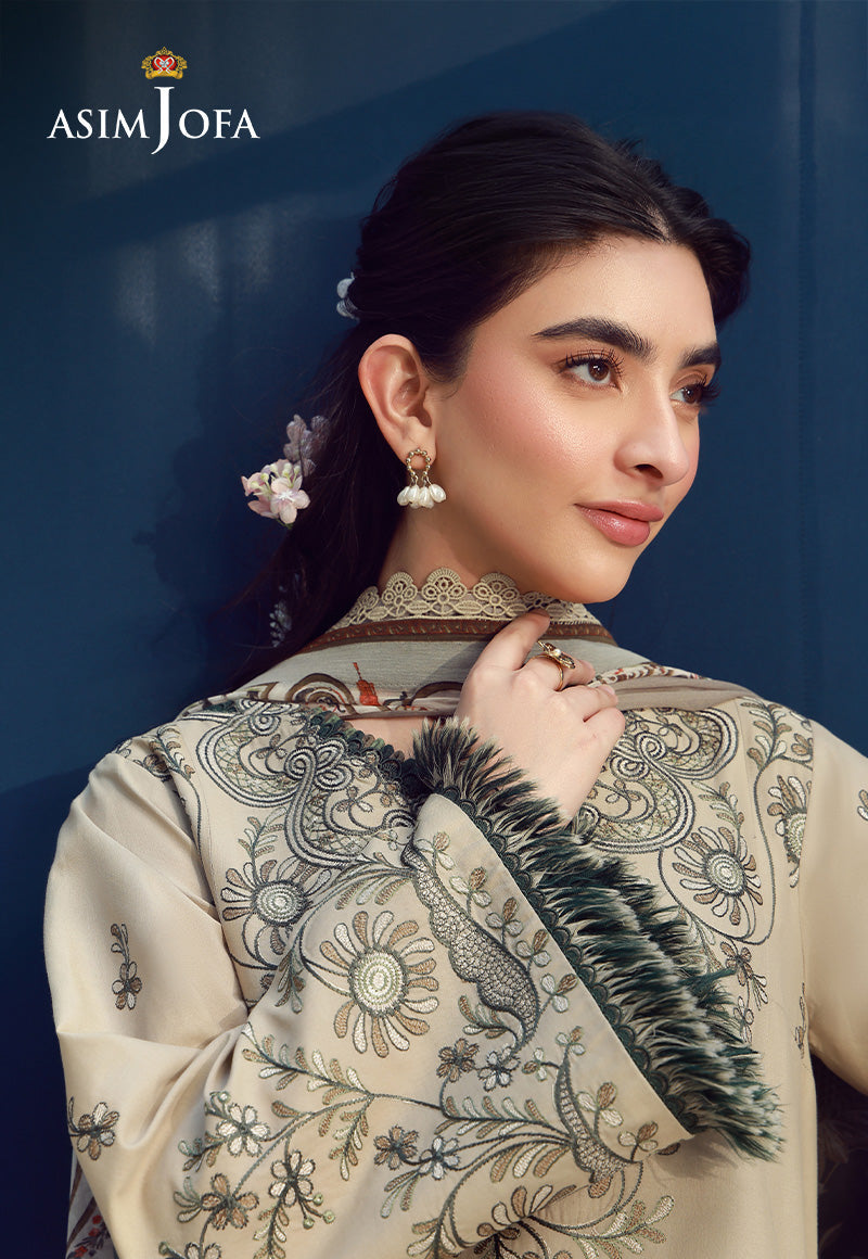 AJMUB-03 Embroidered Cambric Unstitched 3 Pcs