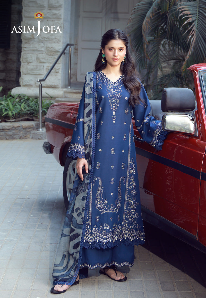 AJMUB-06 Embroidered Cambric Unstitched 3 Pcs