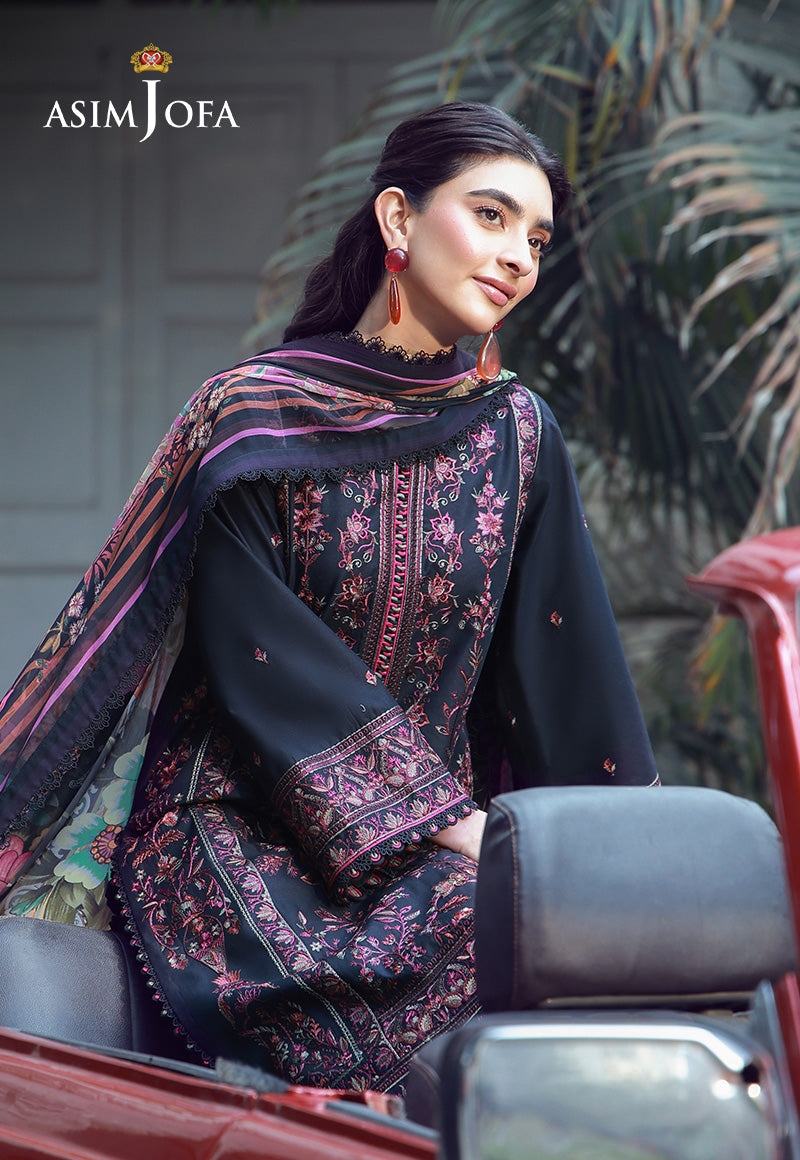 AJMUB-09 Embroidered Cambric Unstitched 3 Pcs