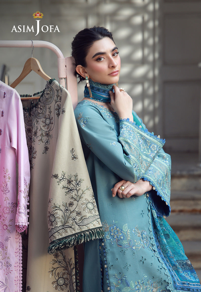 AJMUB-11 Embroidered Cambric Unstitched 3 Pcs