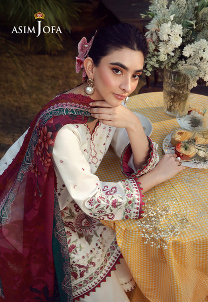 AJMUB-10 Embroidered Cambric Unstitched 3 Pcs