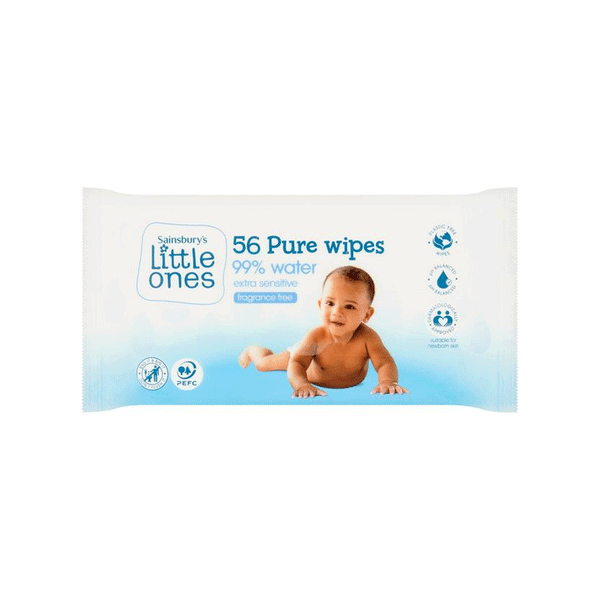 Sainsbury's Pure Wipes 56